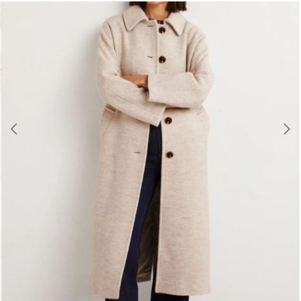 Boden Belted Textured Wool Maxi Coat